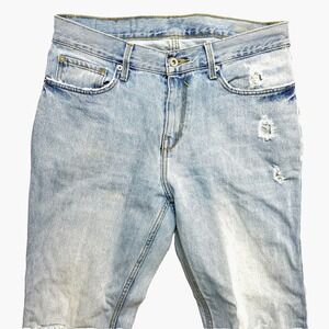 Koaj Jeans Mens 32 Blue Denim Destroyed Original Fit Low Rise